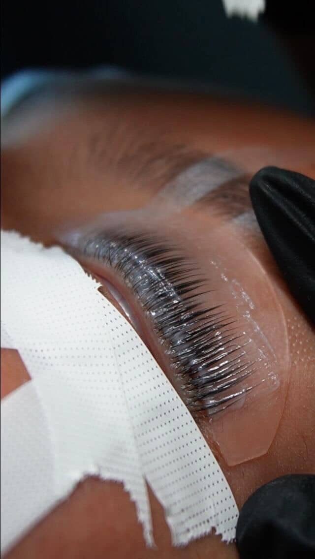 Korean lash lift close-up at Kamil Esthétique